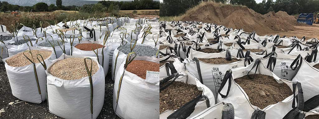 Big bags terre, galets, graviers